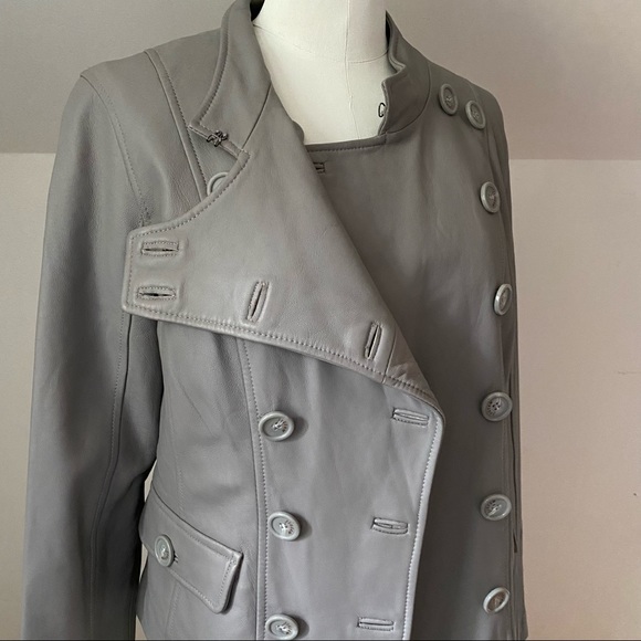 Jigsaw Leather Jacket, Sz L - Picture 2 of 9